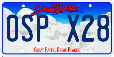 SD license plate 0SPX28