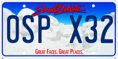 SD license plate 0SPX32