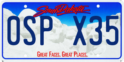SD license plate 0SPX35