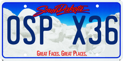 SD license plate 0SPX36