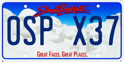 SD license plate 0SPX37