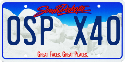 SD license plate 0SPX40