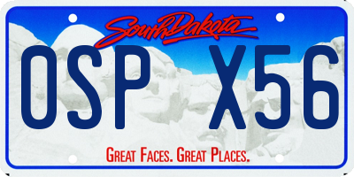 SD license plate 0SPX56