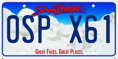 SD license plate 0SPX61