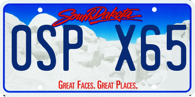 SD license plate 0SPX65