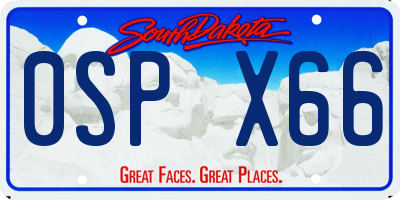 SD license plate 0SPX66