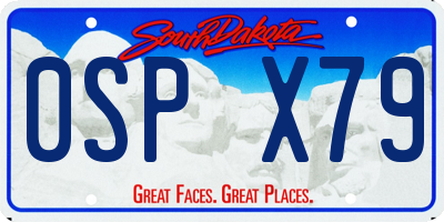 SD license plate 0SPX79