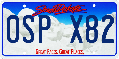 SD license plate 0SPX82