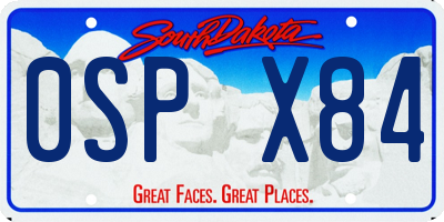 SD license plate 0SPX84