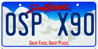 SD license plate 0SPX90