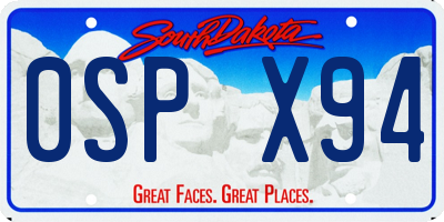 SD license plate 0SPX94