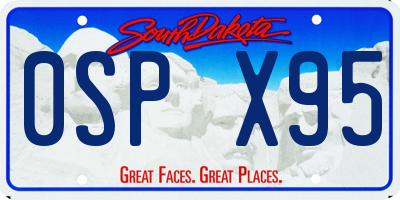 SD license plate 0SPX95