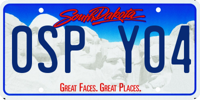 SD license plate 0SPY04