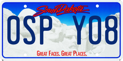 SD license plate 0SPY08