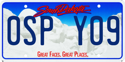 SD license plate 0SPY09