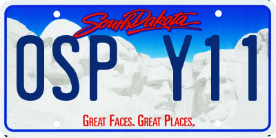 SD license plate 0SPY11