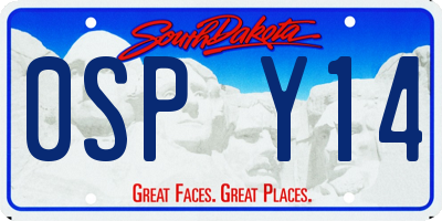 SD license plate 0SPY14