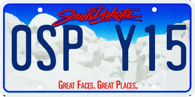 SD license plate 0SPY15