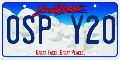 SD license plate 0SPY20