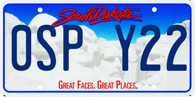 SD license plate 0SPY22