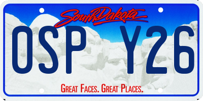 SD license plate 0SPY26