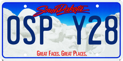 SD license plate 0SPY28