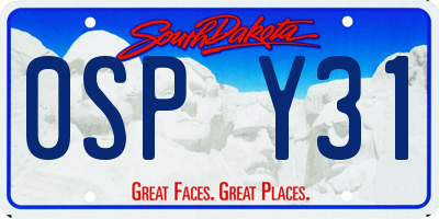 SD license plate 0SPY31