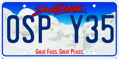 SD license plate 0SPY35