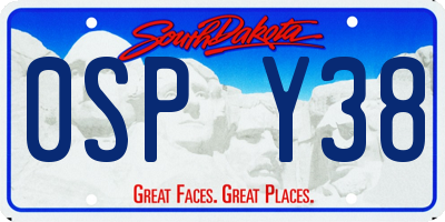 SD license plate 0SPY38