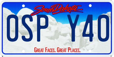 SD license plate 0SPY40