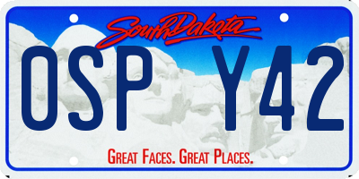 SD license plate 0SPY42