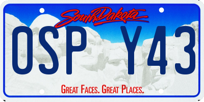 SD license plate 0SPY43
