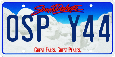 SD license plate 0SPY44