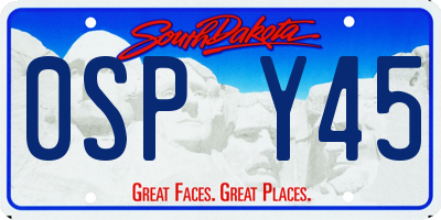 SD license plate 0SPY45