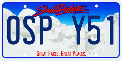 SD license plate 0SPY51