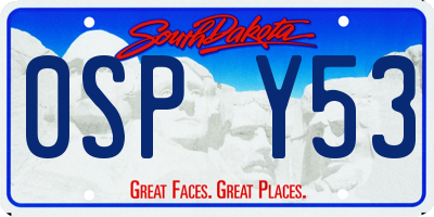 SD license plate 0SPY53