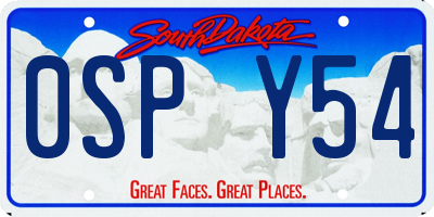 SD license plate 0SPY54
