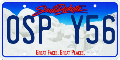 SD license plate 0SPY56