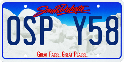 SD license plate 0SPY58