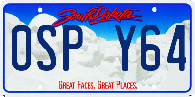 SD license plate 0SPY64