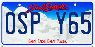 SD license plate 0SPY65