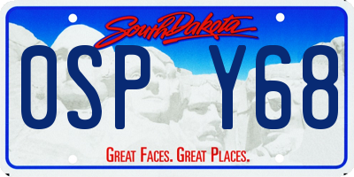 SD license plate 0SPY68