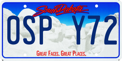 SD license plate 0SPY72