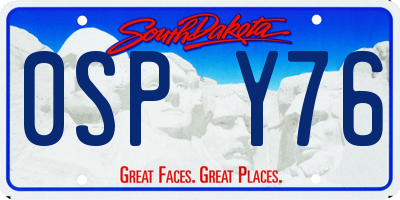 SD license plate 0SPY76