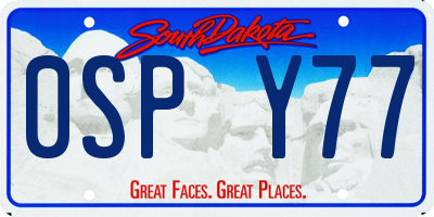SD license plate 0SPY77