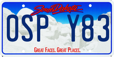 SD license plate 0SPY83