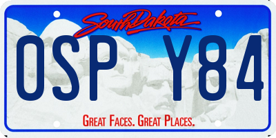 SD license plate 0SPY84
