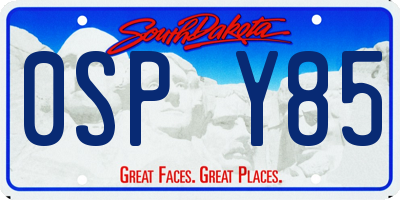 SD license plate 0SPY85