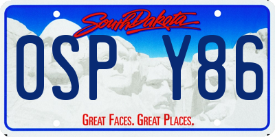 SD license plate 0SPY86