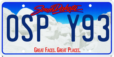 SD license plate 0SPY93